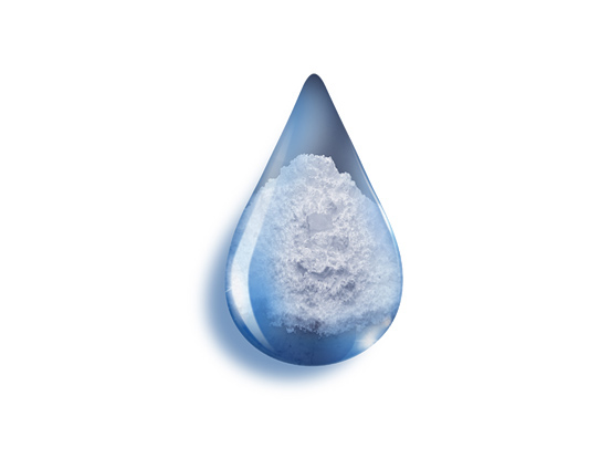 Drop representing dispersing, grinding, antisettling agent for minerals in water